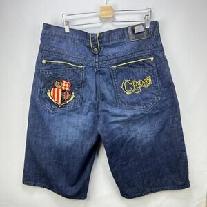 Vintage Y2K Coogi Baggy Denim Jean Shorts 40 Hip Hop